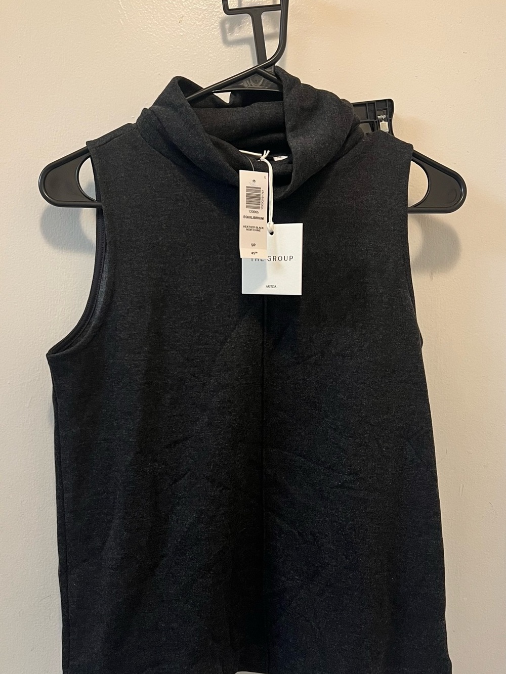 Aritzia Black Sleeveless Cowl Neck Tank Top